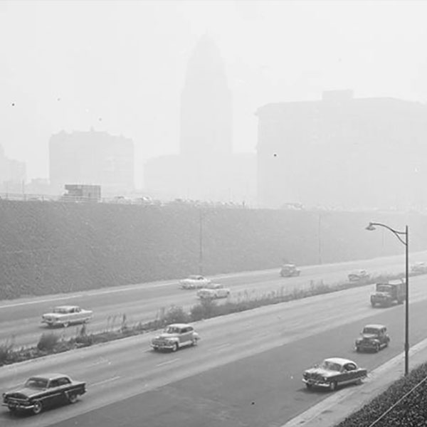 A hazy Los Angeles on Dec. 24 1948 