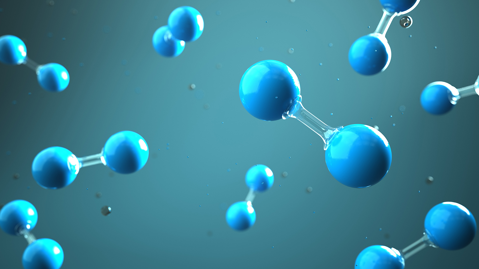 Illustration of hydrogen molecules.
