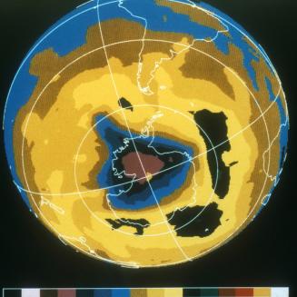 False colour image of Antarctic ozone hole.