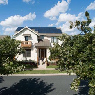 A house with solar panels on the roof