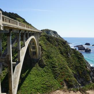 Breathtaking view of Bixby Creek Bridge and Pacific Ocean along California's scenic coast