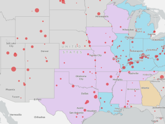 Map of NOx-emitting coal power plants