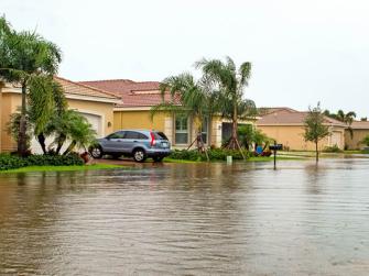 Flooded residential street in Florida